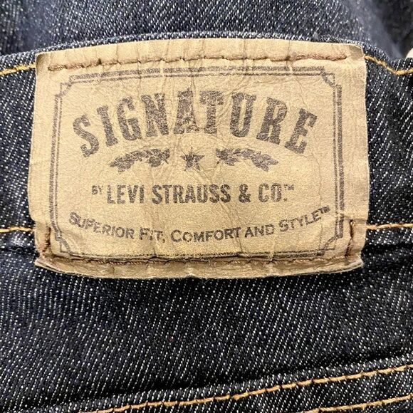 Boys Levi’s slim straight adjustable waist dark blue wash denim jeans. Size 14 R - Picture 6 of 9